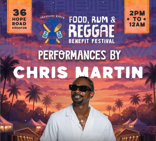 Chris Martin Pulls Out of Upcoming Food, Rum and Reggae Festival Due to Injury